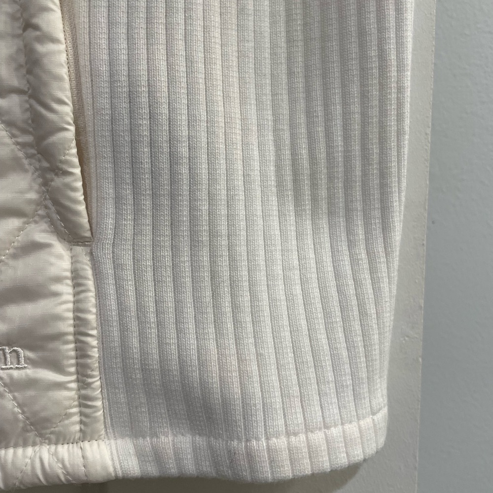 L.L. Bean Cream Quilted Sherpa Vest with ribbed sides. Women’s size 1X Reg. - Picture 7 of 16